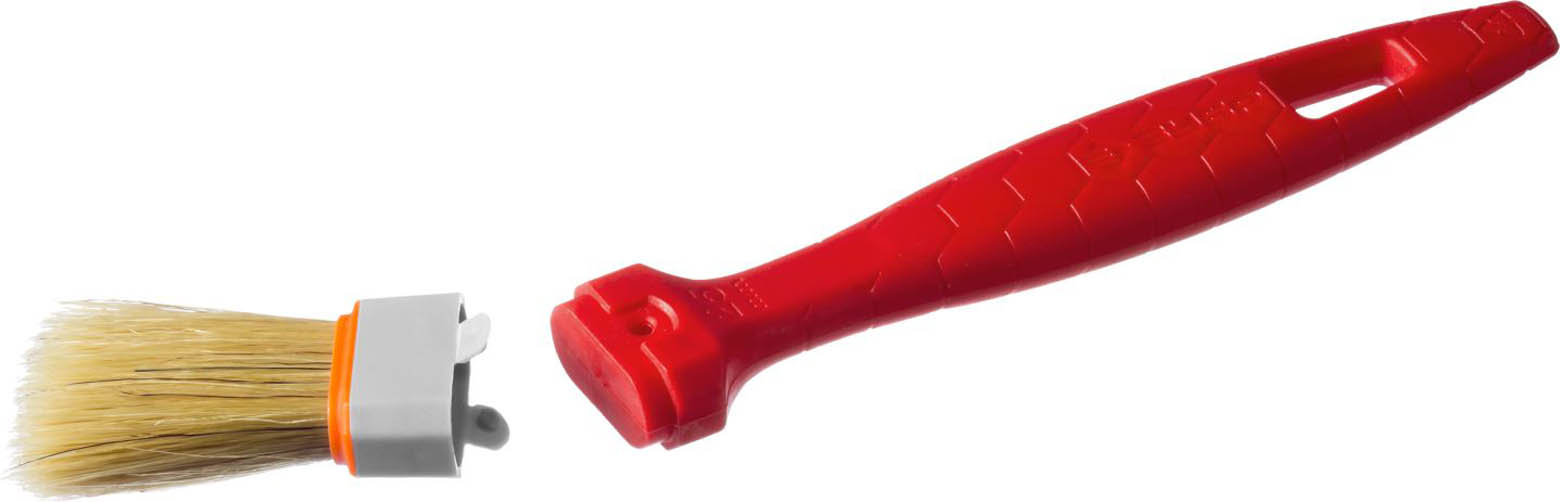 ЗУБР 25 мм, 1'', светлая натуральная щетина, пластмассовая ручка, кисть плоская 01015-025 Стандарт купить по цене 89 ₽ в интернет магазине ТЕХСАД