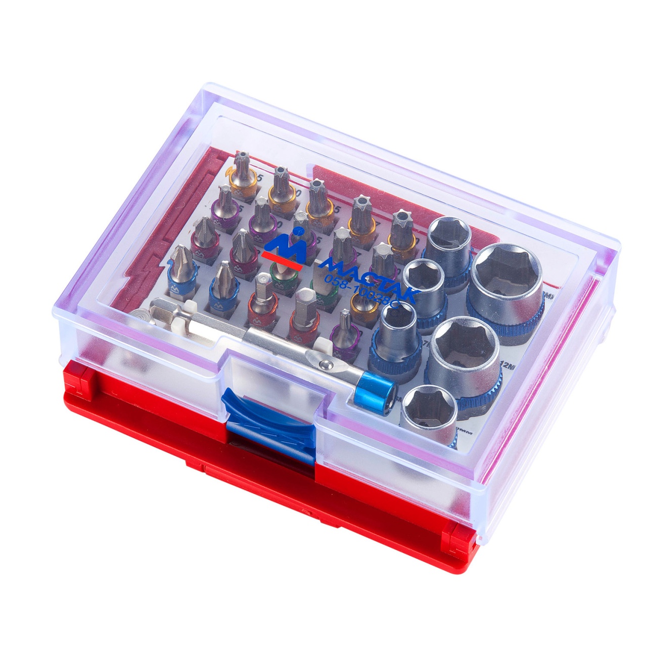 Набор вставок (бит) 1/4'', PH, PZ, Hex, Torx, Slotted, 28 предметов МАСТАК 058-10028C купить по цене 2&nbsp;600 ₽ в интернет магазине ТЕХСАД