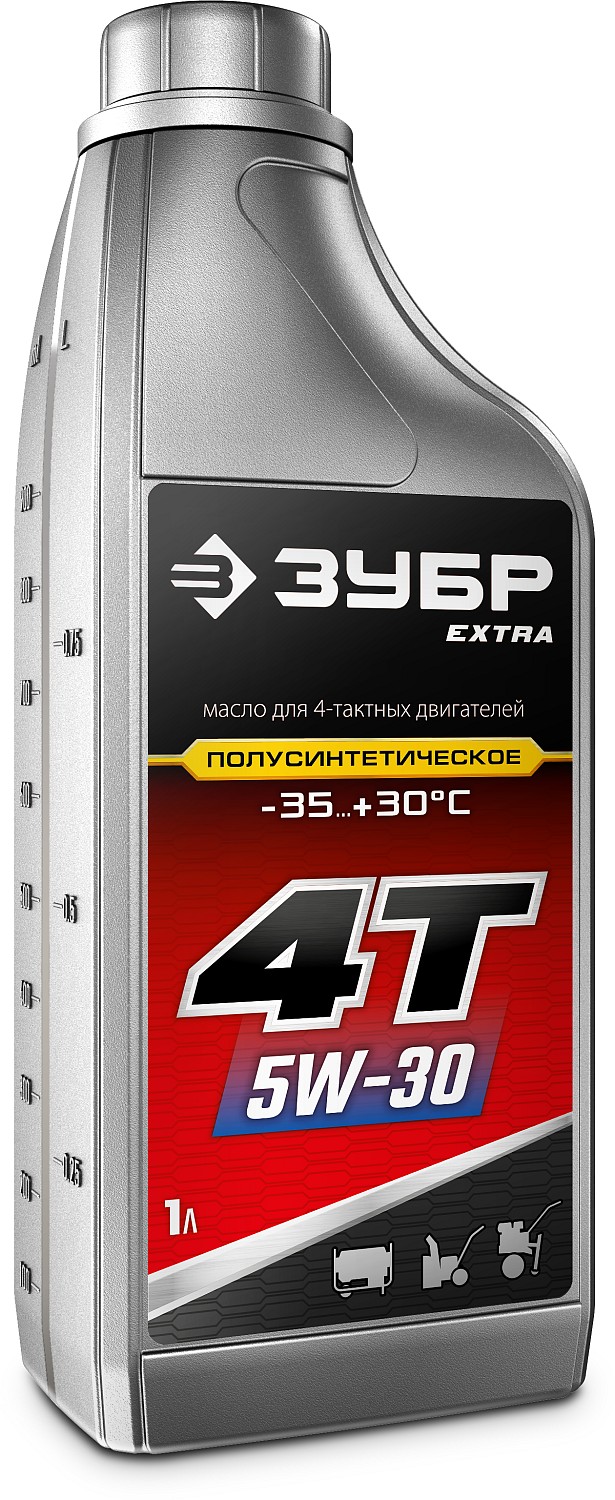 ЗУБР 1 л, полусинтетическое масло для 4-тактных двигателей 4Т-5W30 70612-1 EXTRA купить по цене 520 ₽ в интернет магазине ТЕХСАД