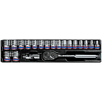 Набор торцевых головок 1/2'' с принадлежностями, ложемент, 20 предметов KING TONY 9-4319MR купить по цене 8 400 ₽ в интернет магазине ТЕХСАД