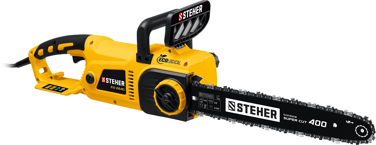 STEHER  2600 Вт, 40 см шина, пила цепная электрическая ES-2640 купить по цене 9&nbsp;410 ₽ в интернет магазине ТЕХСАД