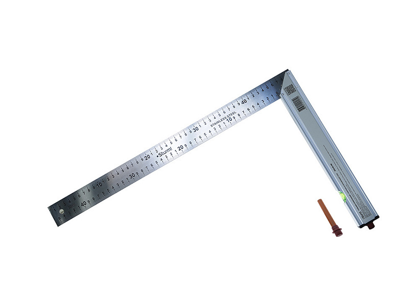 Угольник Sturm! 2020-06-500 со встроенными уровнем и карандашом купить по цене 1 190 ₽ в интернет магазине ТЕХСАД