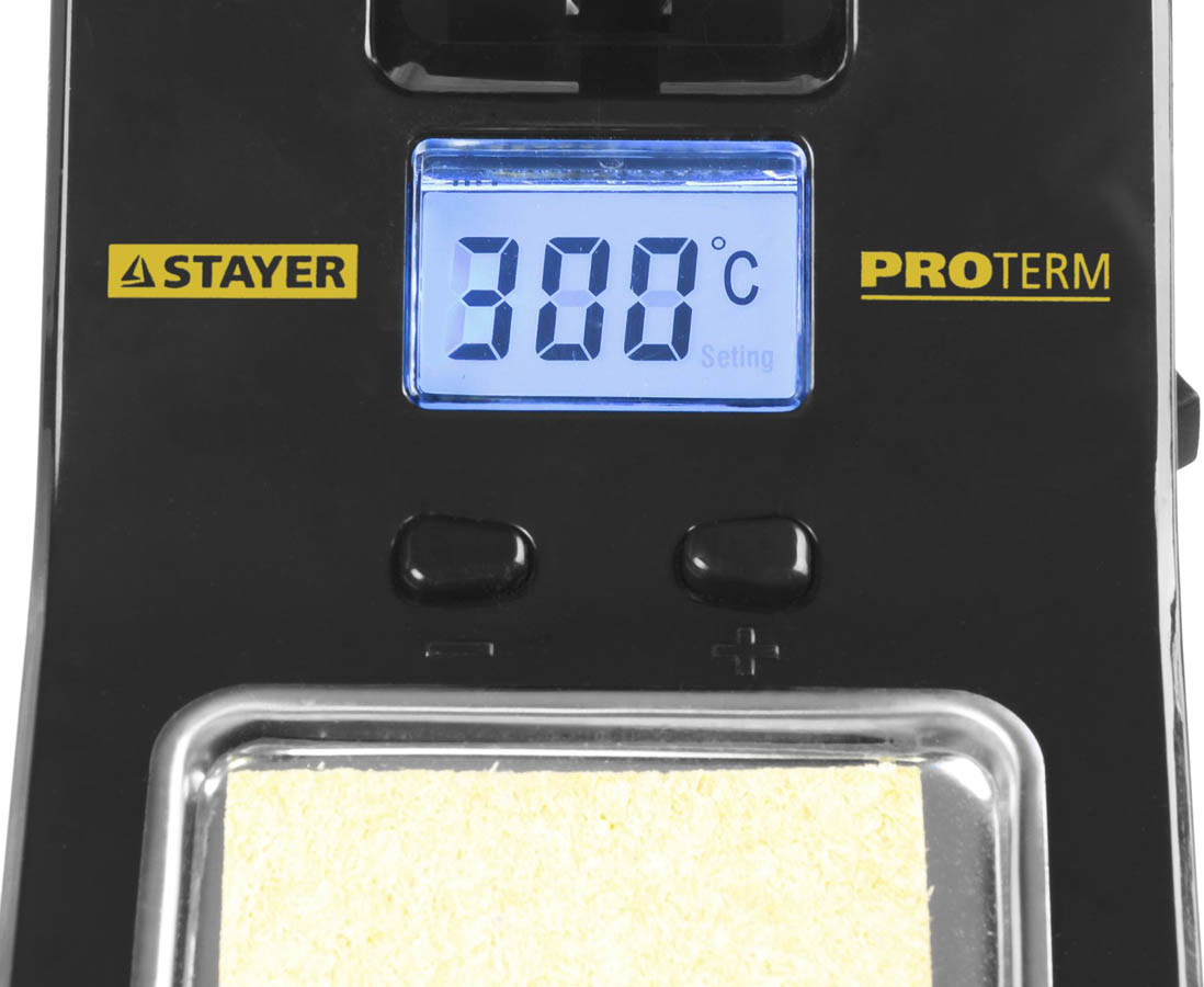 STAYER 160-520°C, 48 Вт, шаг 10°C, жк дисплей, паяльная станция цифровая 55370 купить по цене 3 390 ₽ в интернет магазине ТЕХСАД