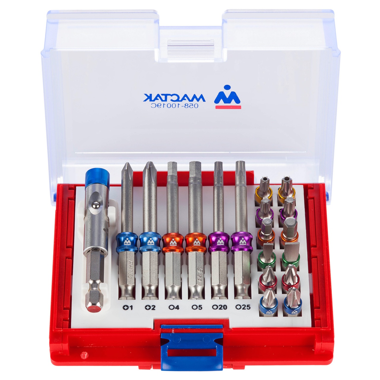 Набор вставок (бит) 1/4'', PH, PZ, Hex, Torx, Slotted, 19 предметов МАСТАК 058-10019C купить по цене 2 600 ₽ в интернет магазине ТЕХСАД