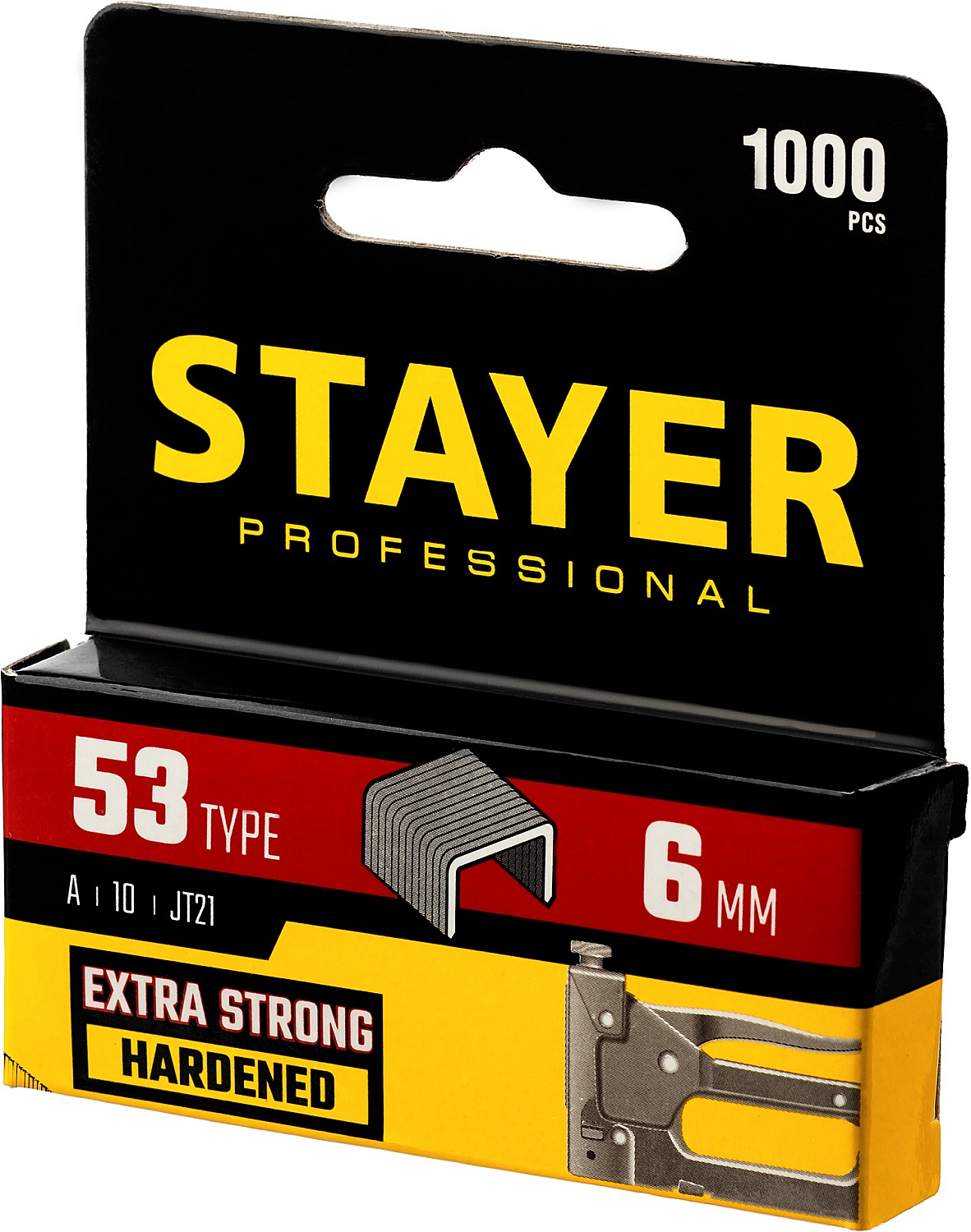 STAYER скобы тип 53 (A / 10 / JT21), 6 мм, 1000 шт., закаленные, особотвердые, скобы для степлера тонкие 3159-06_z02 Professional купить по цене 68 ₽ в интернет магазине ТЕХСАД