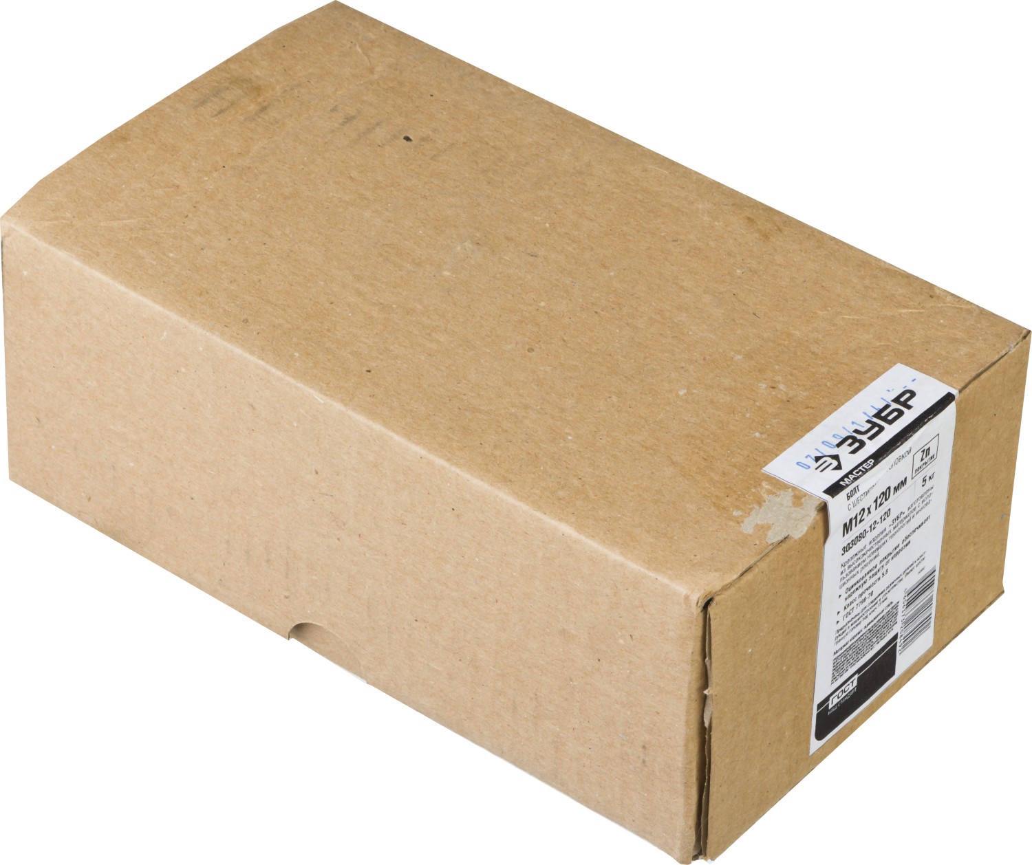 ЗУБР M12 x 120 мм, 5 кг, оцинкованный, болт ГОСТ 7798-70 303080-12-120 Мастер купить по цене 1 480 ₽ в интернет магазине ТЕХСАД