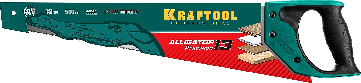 KRAFTOOL 13 TPI, 500 мм, ножовка для точного реза Alligator Precision 13 15225-50 купить по цене 1 680 ₽ в интернет магазине ТЕХСАД