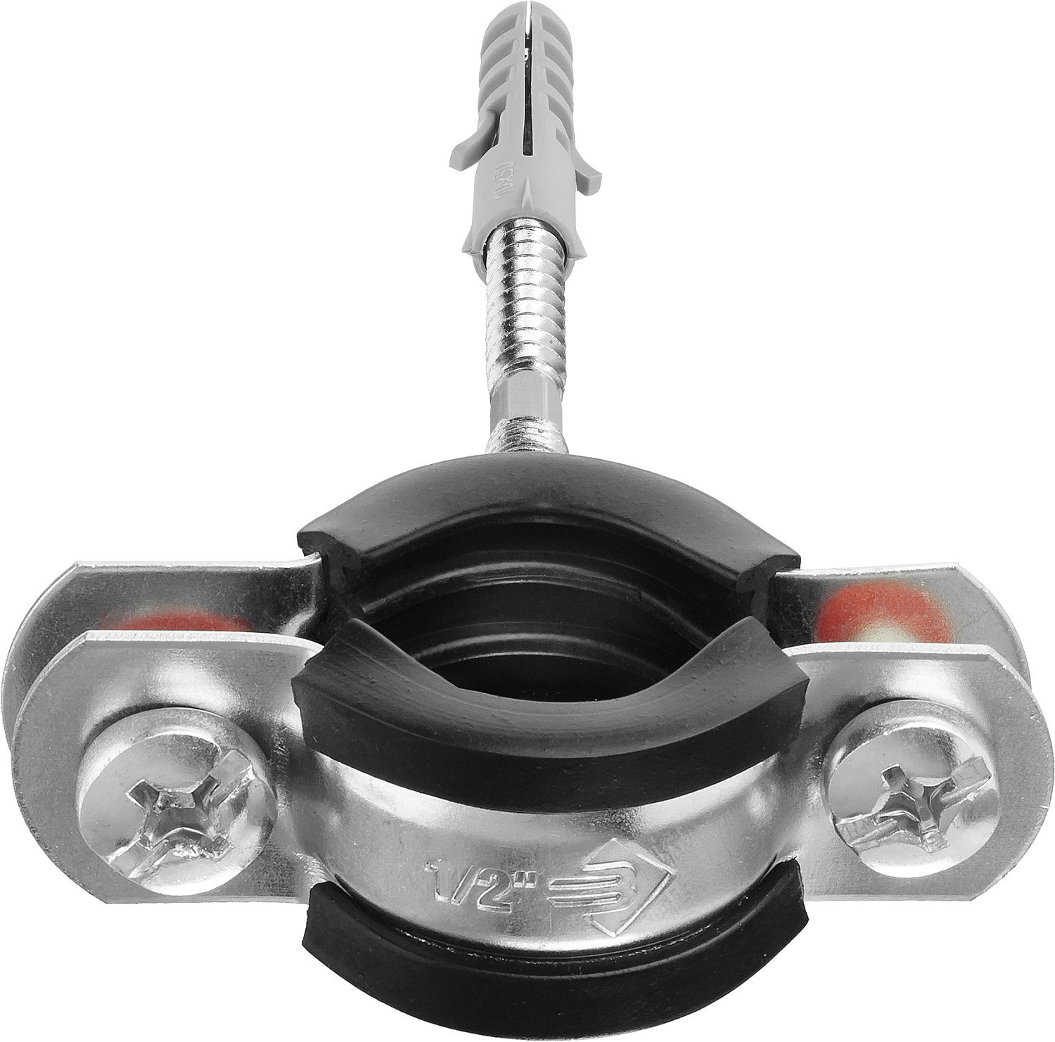 ЗУБР 1 шт., 1/2'', оцинкованный, в комплекте с сантехнической шпилькой и дюбелем, хомут трубный с гайкой 37866-20-24_z01 Мастер купить по цене 65 ₽ в интернет магазине ТЕХСАД