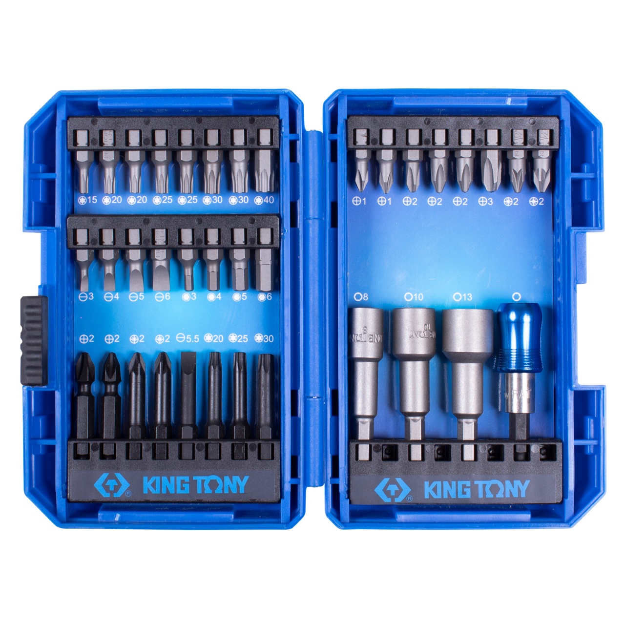 Набор вставок (бит) 1/4'', PH, PZ, Hex, Torx, Slotted, 36 предметов KING TONY 1036MR купить по цене 2 890 ₽ в интернет магазине ТЕХСАД
