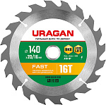 URAGAN Ø 140 x 20/16 мм, 16Т, диск пильный по дереву Fast 36800-140-20-16_z01 купить по цене 294 ₽ в интернет магазине ТЕХСАД