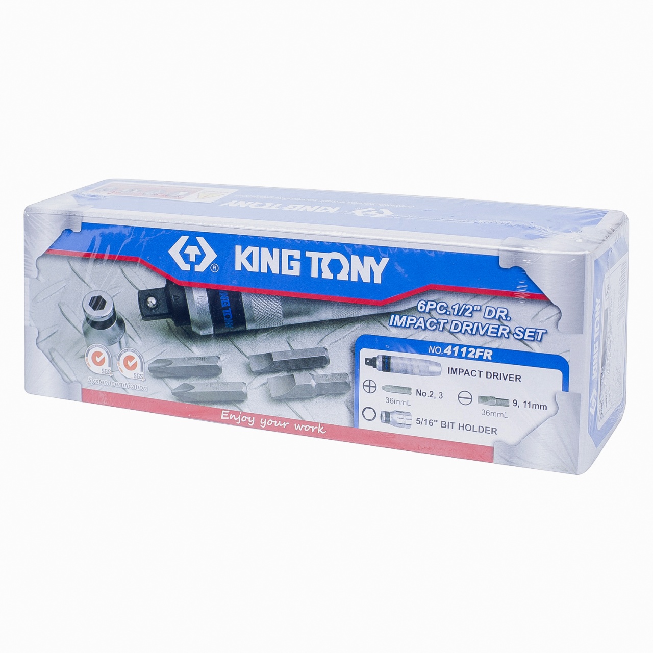 Отвертка ударная с принадлежностями 5/16'', 6 предметов KING TONY 4112FR купить по цене 2&nbsp;770 ₽ в интернет магазине ТЕХСАД