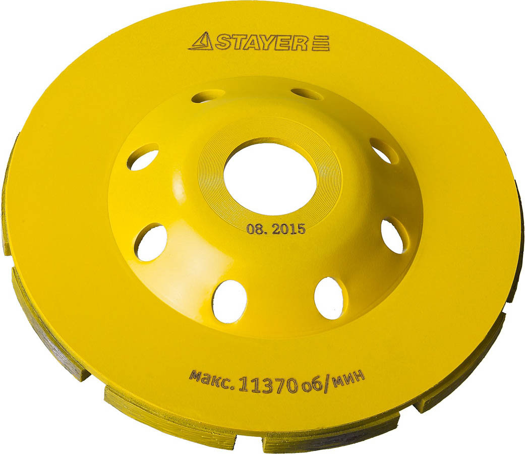 STAYER  125 мм, L- 22.2 мм, алмазная, сегментная, двухрядная, чашка 33381-125 купить по цене 940 ₽ в интернет магазине ТЕХСАД