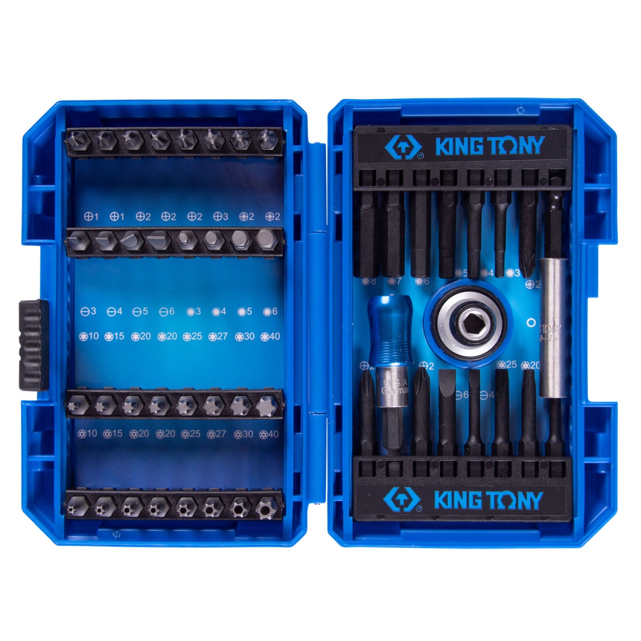 Набор вставок (бит) 1/4'', PH, PZ, Hex, Torx, Slotted, 49 предметов KING TONY 1048MR купить по цене 4 590 ₽ в интернет магазине ТЕХСАД
