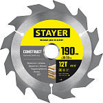 STAYER  190 x 30/20 мм, 12Т, диск пильный по дереву с гвоздями Construct 3683-190-30-12_z01 купить по цене 610 ₽ в интернет магазине ТЕХСАД