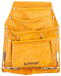 STAYER 8 карманов, кожаная, петля (скоба) для крупного инструмента, сумка поясная для инструментов 38505 купить по цене 1 620 ₽ в интернет магазине ТЕХСАД