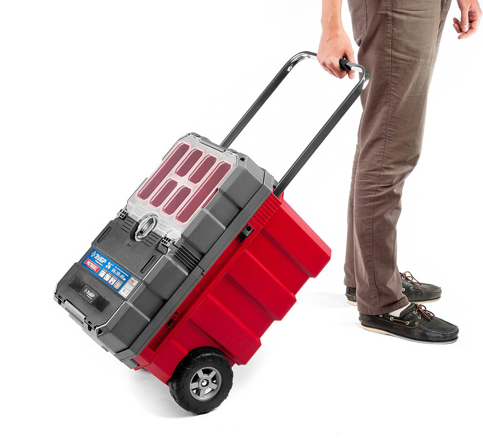 ЗУБР 616 х 378 х 415 мм (24''), пластиковый, ящик-тележка для инструментов МЕГА-БОКС 38133-24 Профессионал купить по цене 14 270 ₽ в интернет магазине ТЕХСАД