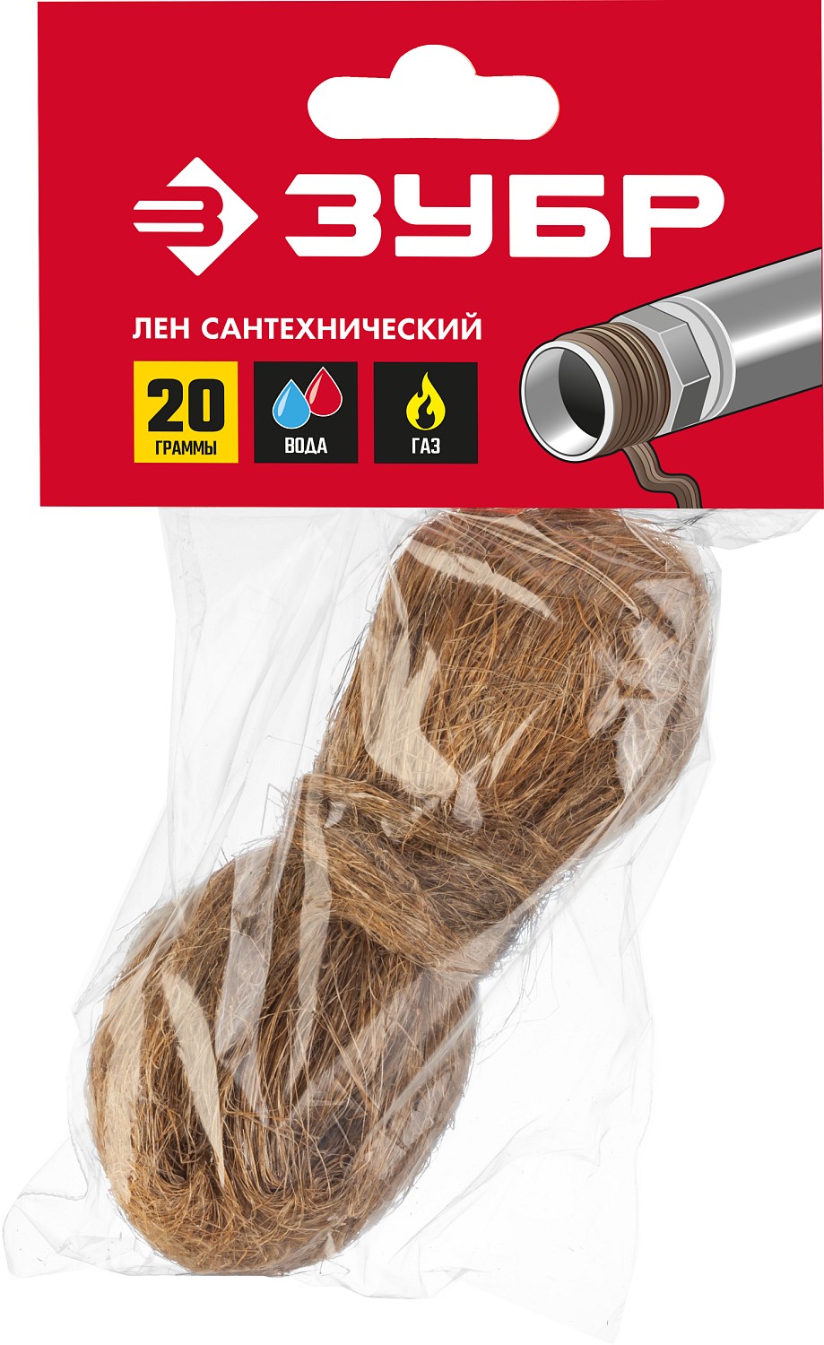 ЗУБР 20 г, лен сантехнический 4-51991-020_z01 Мастер купить по цене 39 ₽ в интернет магазине ТЕХСАД