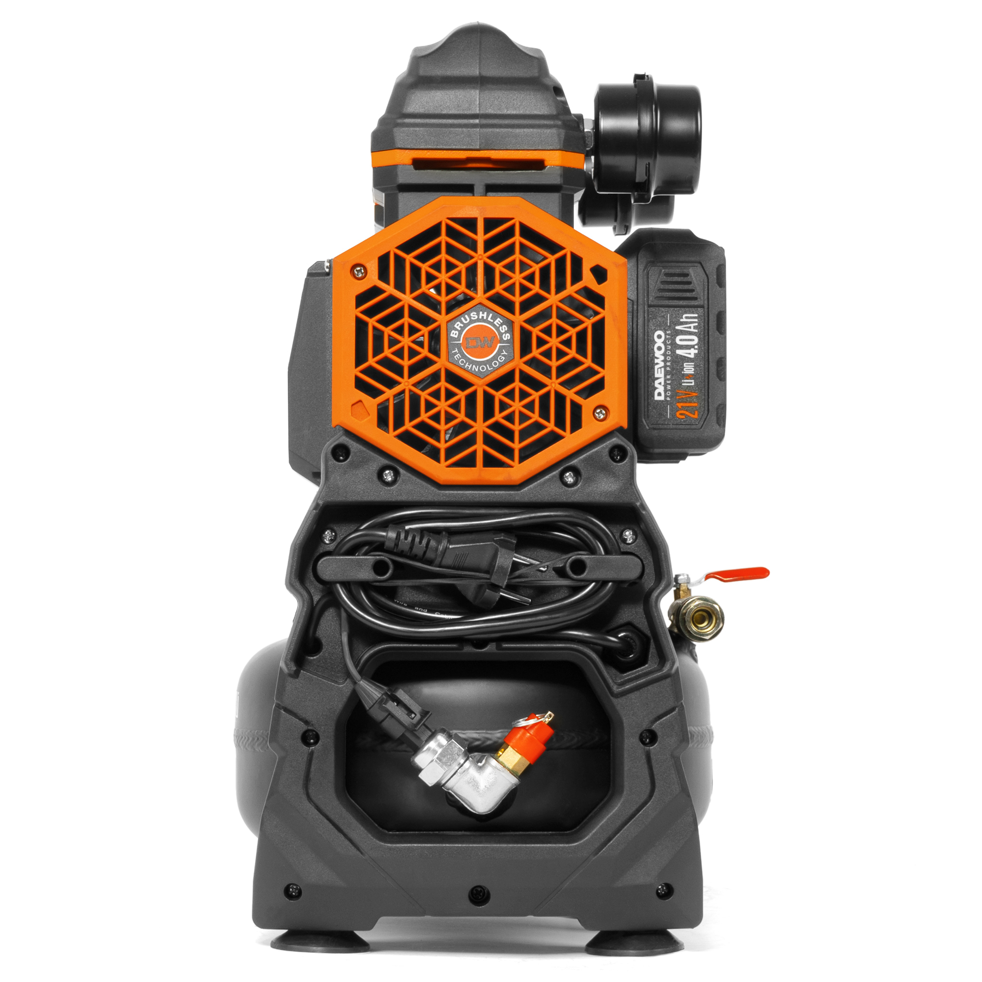 Компрессор аккумуляторный 21В / 220В DAEWOO DAC 90S Li купить по цене 32&nbsp;990 ₽ в интернет магазине ТЕХСАД