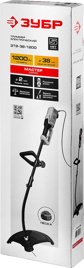 ЗУБР 1200 Вт, 6700 об/мин, леска, коса электрическая ЗТЭ-38-1200 купить по цене 5 593 ₽ в интернет магазине ТЕХСАД