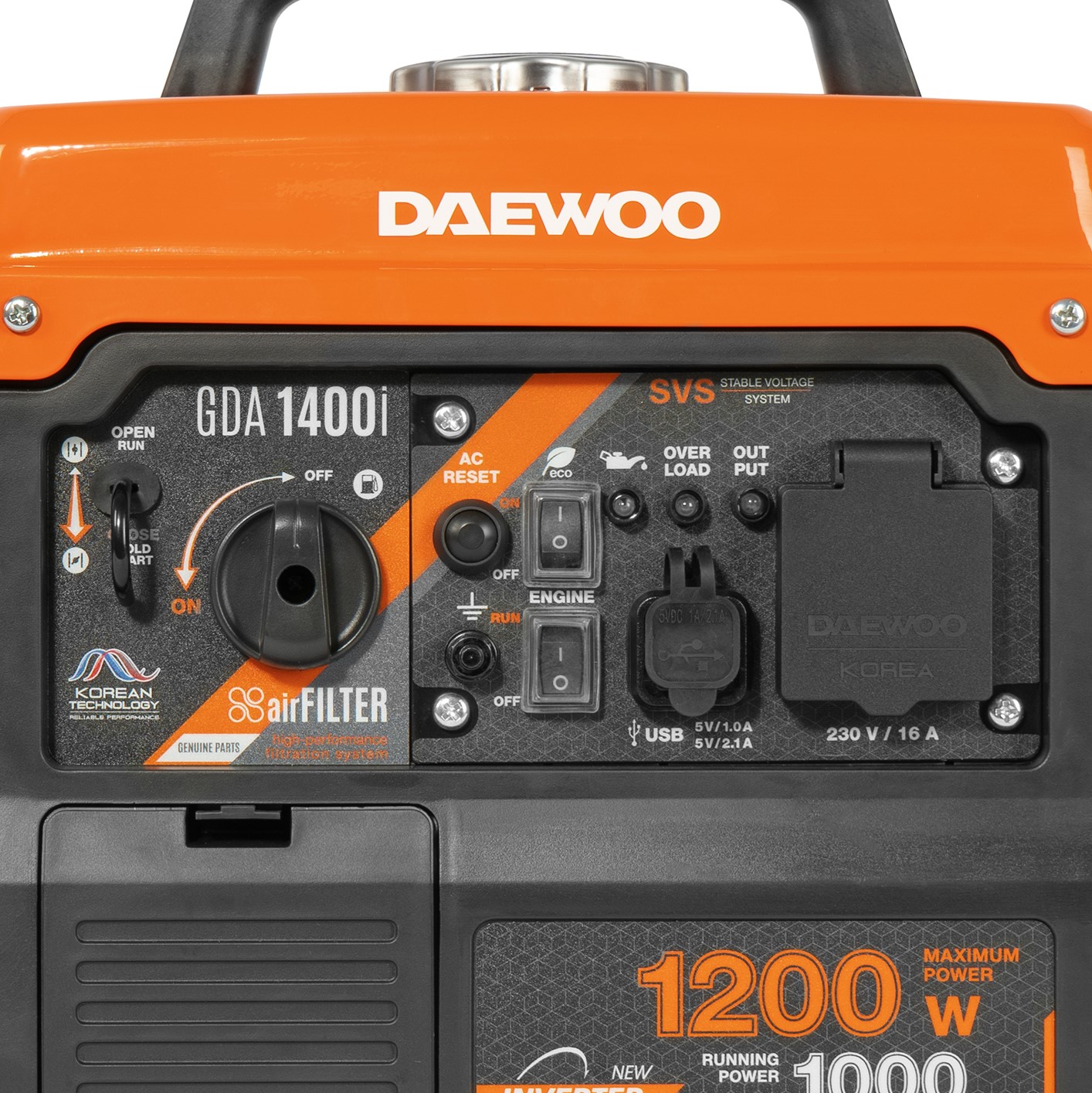 Инверторный бензиновый генератор DAEWOO GDA 1400i купить по цене 29&nbsp;990 ₽ в интернет магазине ТЕХСАД
