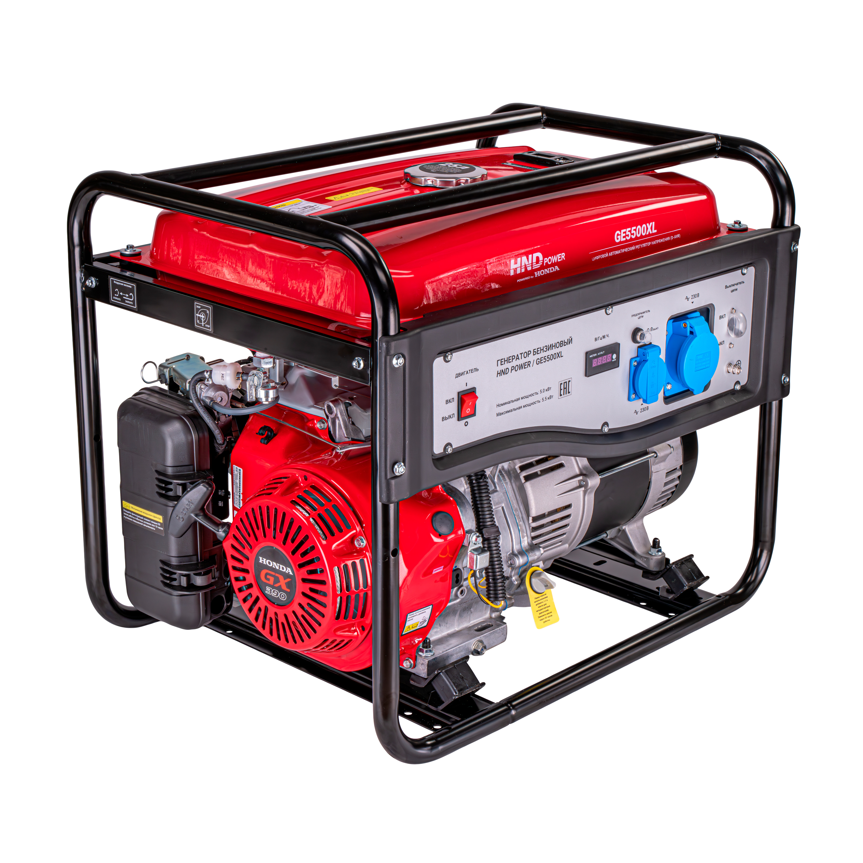 Бензиновый генератор HND GE5500XL (с двигателем Honda, 5,5 кВт) купить по цене 89&nbsp;900 ₽ в интернет магазине ТЕХСАД