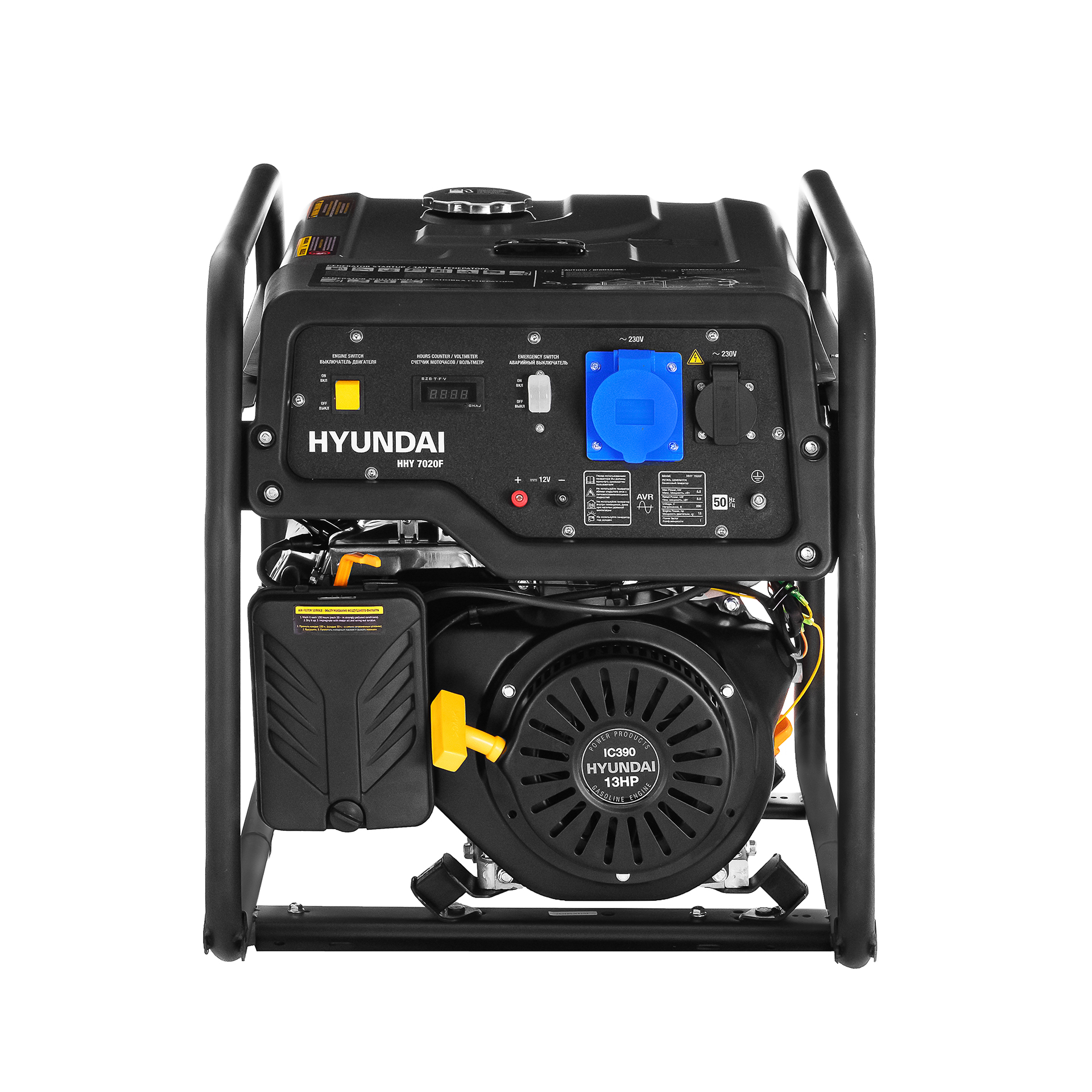 Бензиновый генератор HYUNDAI HHY 7020F купить по цене 79 490 ₽ в интернет магазине ТЕХСАД