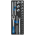 Набор торцевых головок 3/8'' с принадлежностями, ложемент, 23 предмета KING TONY 9-3523MRV11 купить по цене 8 460 ₽ в интернет магазине ТЕХСАД