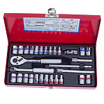 Набор торцевых головок с принадлежностями 1/4'', шестигранные, 4-12 мм, 5/32''-1/2'', 30 предметов KING TONY 2530CR купить по цене 5 060 ₽ в интернет магазине ТЕХСАД