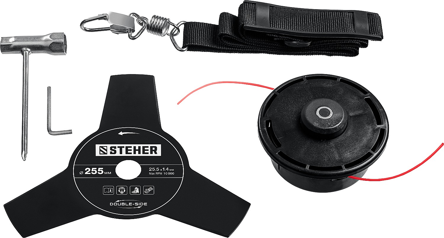 STEHER 1700 Вт, диаметр скашивания 42/25 см, коса сетевая с рем. редуктором SEB-42-1700 купить по цене 10&nbsp;880 ₽ в интернет магазине ТЕХСАД