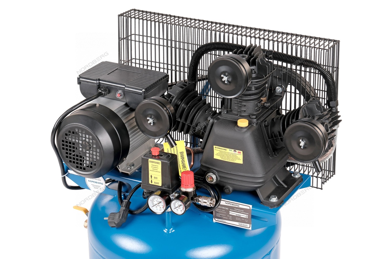 Компрессор поршневой, ременной, вертикальный NORDBERG NCEV100/360 купить по цене 55 810 ₽ в интернет магазине ТЕХСАД