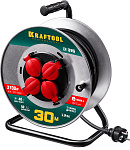 KRAFTOOL 30 м, 3700 Вт, 4 гнезда, IP44, КГ 3x1,5 кв мм, удлинитель на катушке 55085-30_z01 купить по цене 8 970 ₽ в интернет магазине ТЕХСАД