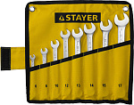 STAYER 8 шт, 6 - 17 мм, набор комбинированных гаечных ключей 27081-H8 купить по цене 790 ₽ в интернет магазине ТЕХСАД