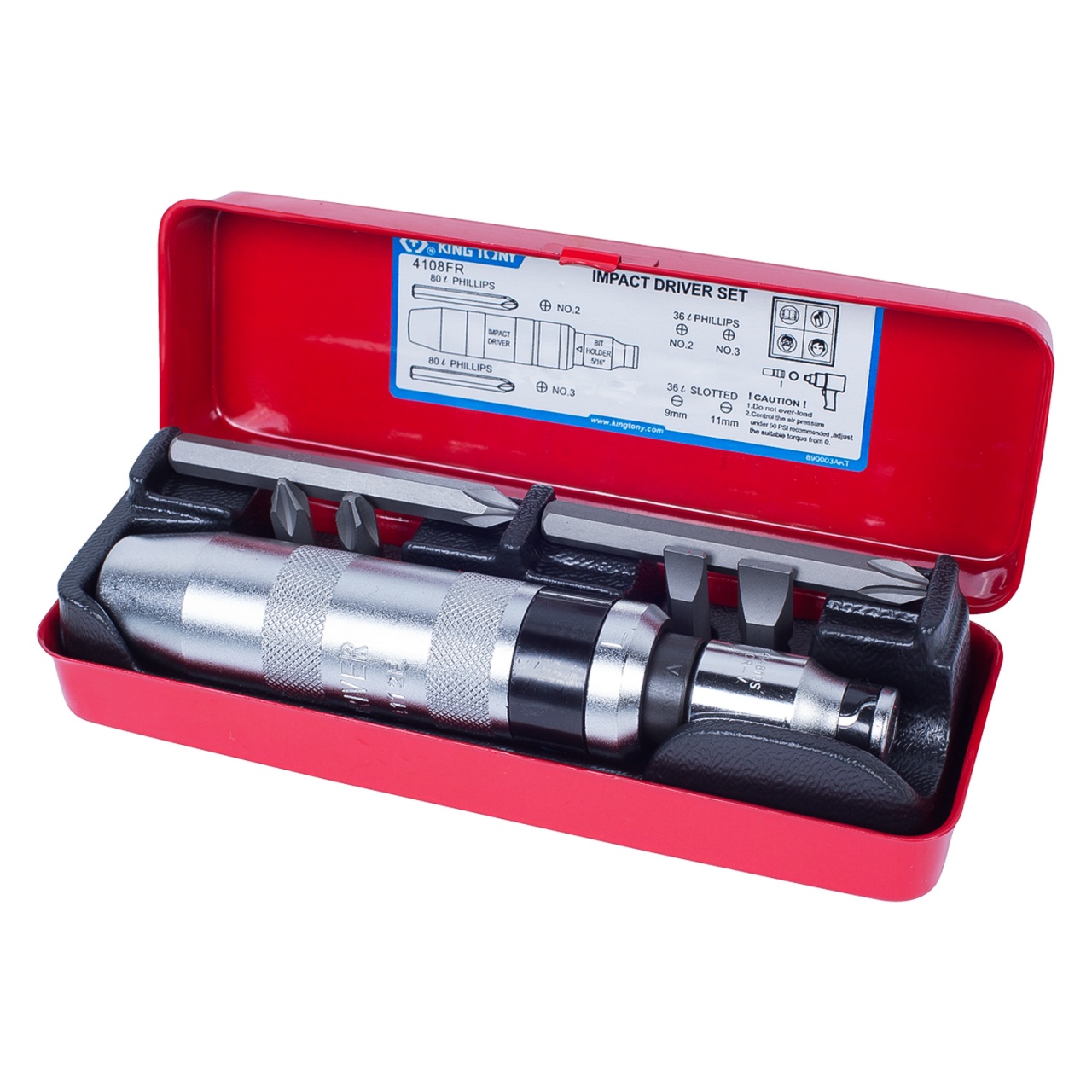Отвертка ударная с принадлежностями 5/16'', 8 предметов KING TONY 4108FR купить по цене 3 060 ₽ в интернет магазине ТЕХСАД