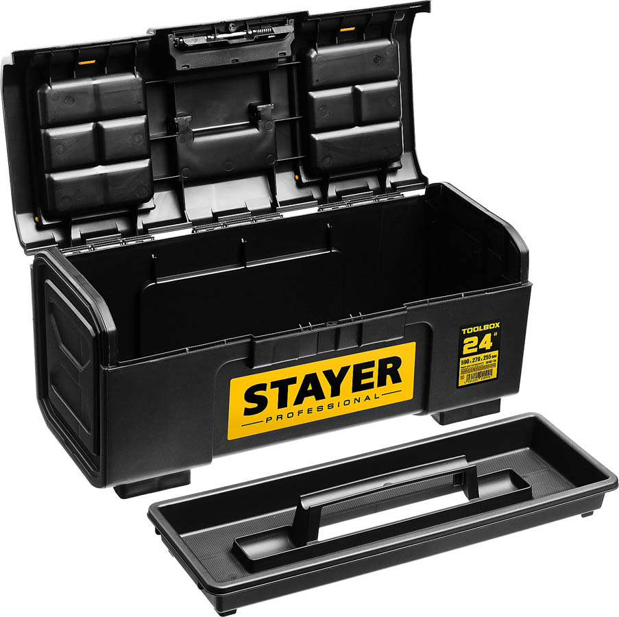 STAYER 590 х 270 х 255, пластиковый, ящик для инструмента TOOLBOX-24 38167-24 Professional купить по цене 2 910 ₽ в интернет магазине ТЕХСАД