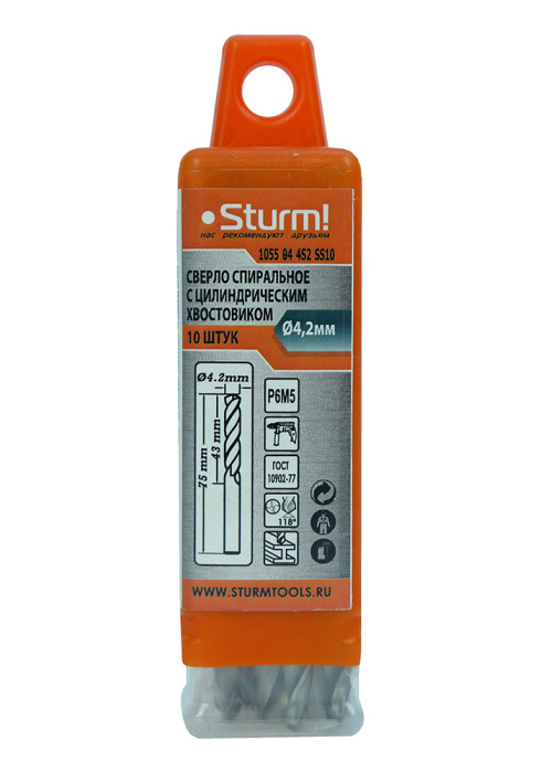 Сверло по металлу Sturm! 1055-04-4S2-SS10 купить по цене 290 ₽ в интернет магазине ТЕХСАД