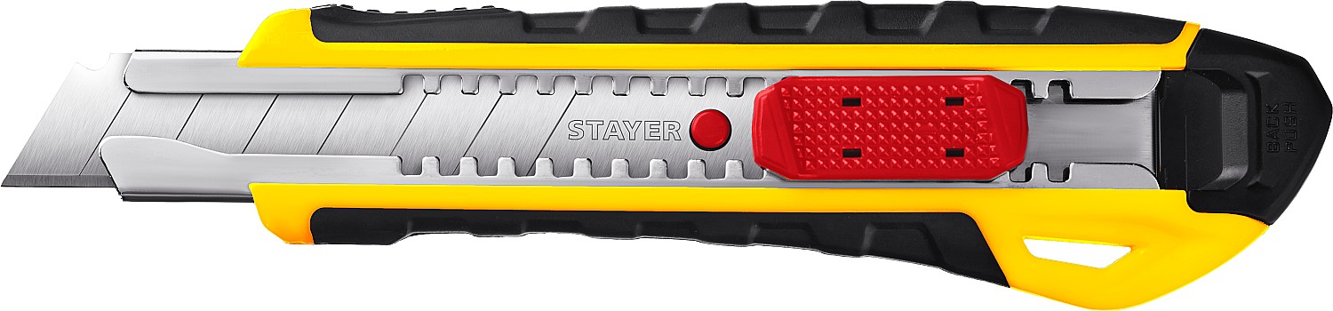STAYER 18 мм, сегментированное лезвие, автостоп, нож KS-18A 0916_z01 купить по цене 270 ₽ в интернет магазине ТЕХСАД