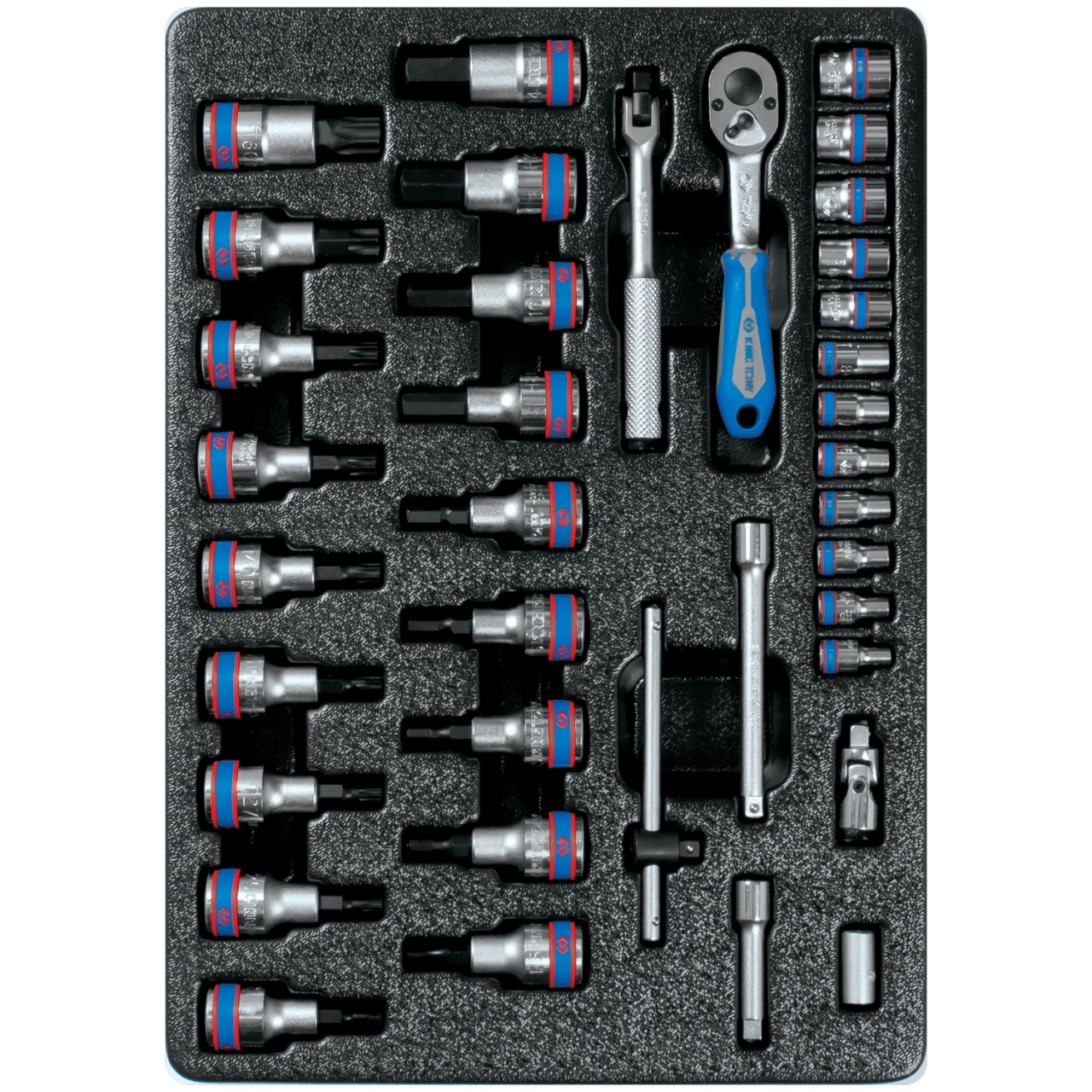 Набор торцевых головок 1/4'' с принадлежностями, торцевые насадки Hex и Torx, ложемент, 37 предметов KING TONY 9-7537MR купить по цене 10 350 ₽ в интернет магазине ТЕХСАД