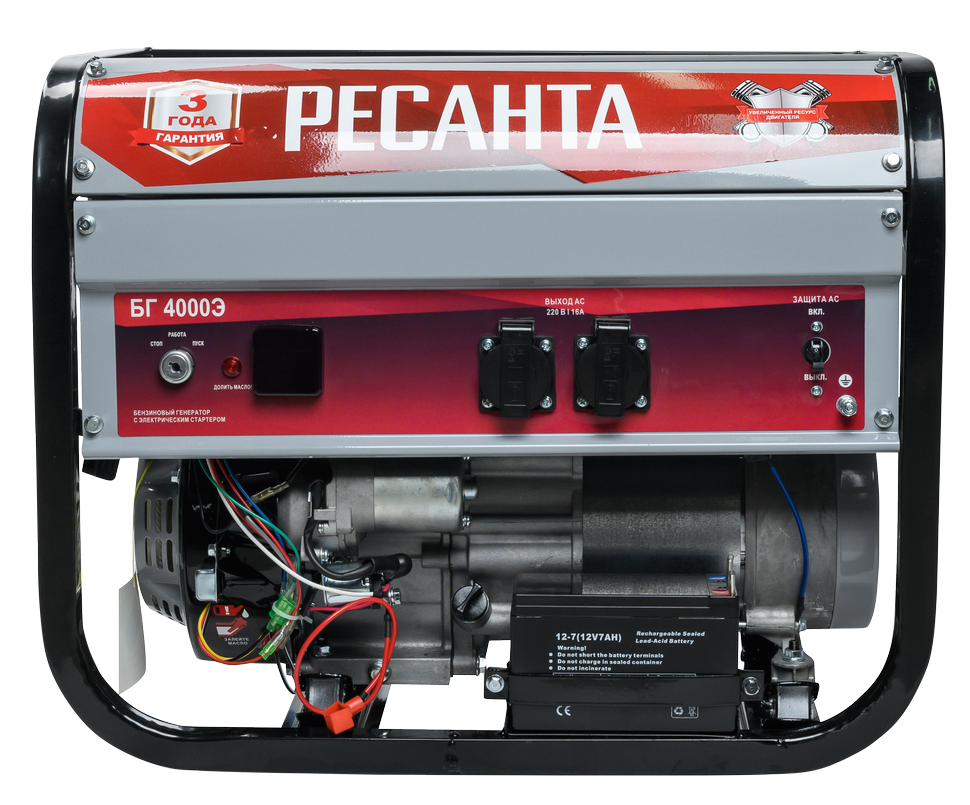 Электрогенератор Ресанта БГ 4000 Э купить по цене 38 790 ₽ в интернет магазине ТЕХСАД