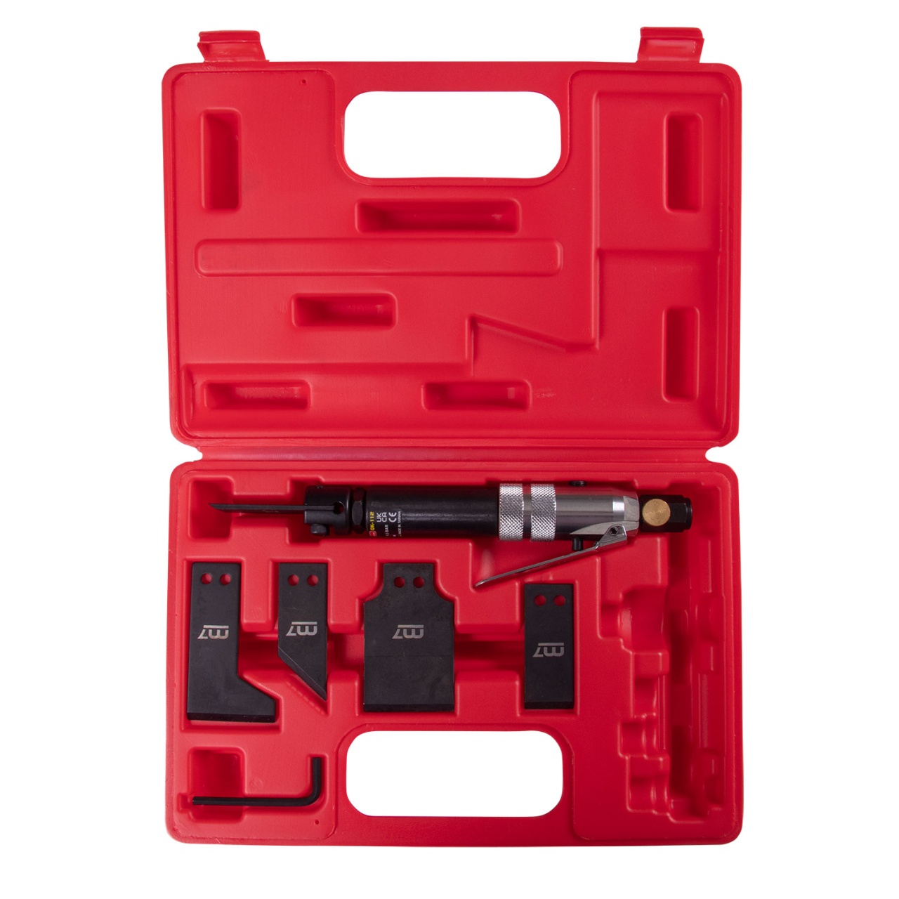 Нож скребковый пневматический, 4200 кол/мин, с набором насадок, 6 предметов MIGHTY SEVEN QK-112N купить по цене 9 090 ₽ в интернет магазине ТЕХСАД