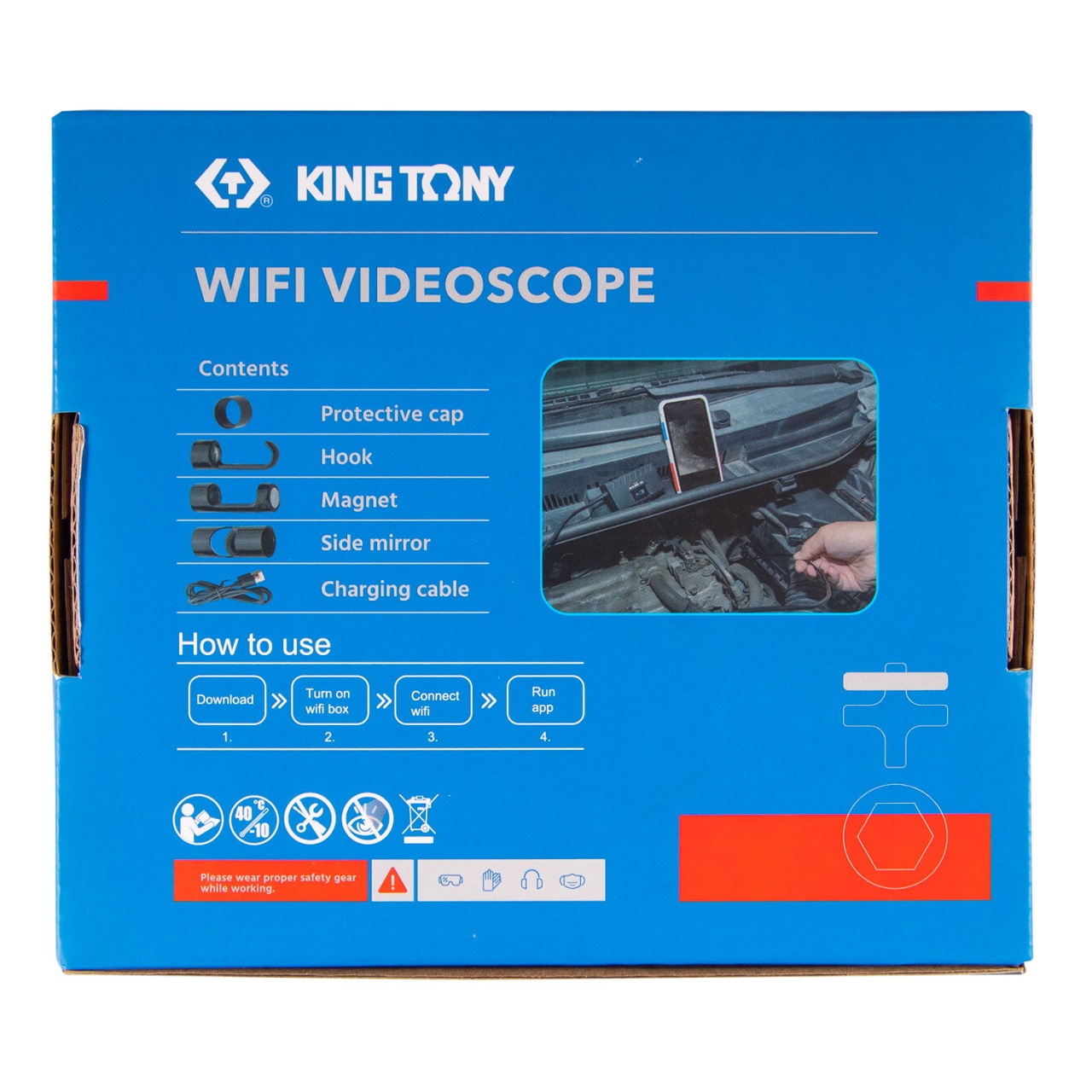 Видеоэндоскоп, Wi-Fi, 8 мм KING TONY 9TQ12 купить по цене 4 640 ₽ в интернет магазине ТЕХСАД