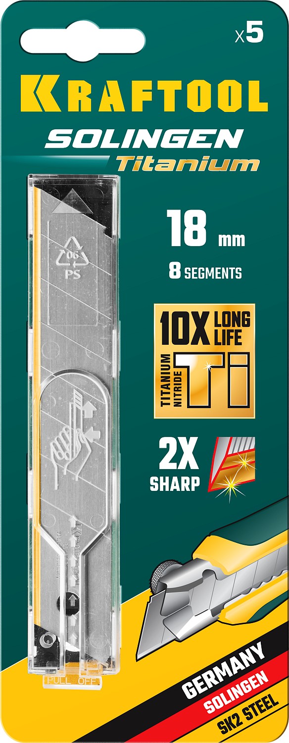 KRAFTOOL 18 мм, 5 шт, лезвия сегментированные TiN SGT-18 09605-TIN-18-S5_z02 купить по цене 440 ₽ в интернет магазине ТЕХСАД