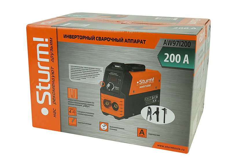 Сварочный инвертор Sturm! AW97I200 купить по цене 8 950 ₽ в интернет магазине ТЕХСАД