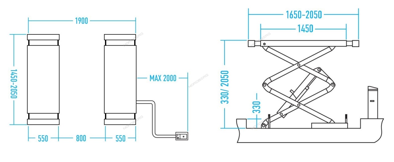 Подъемник ножничный, 3,5 т, 220 В, для SUV NORDBERG N631-3,5(220) купить по цене 398&nbsp;662 ₽ в интернет магазине ТЕХСАД