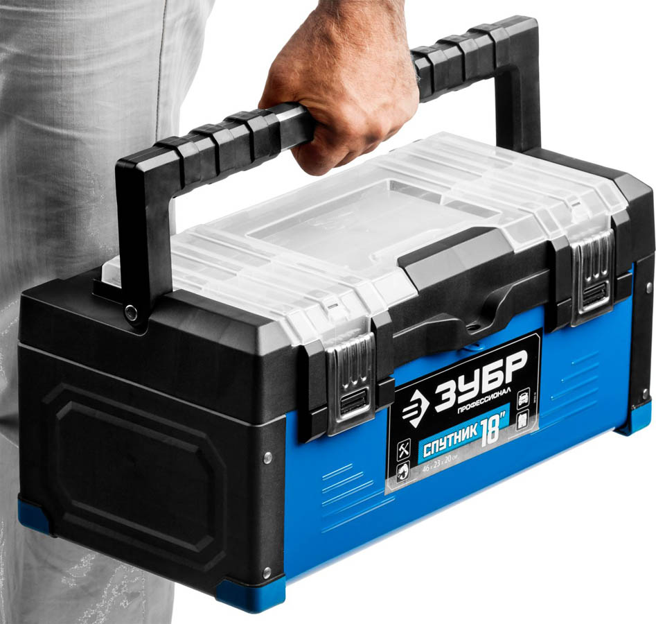 ЗУБР 457 х 230 х 205 мм, металлический, ящик для инструмента СПУТНИК-18 38153-18 Профессионал купить по цене 3&nbsp;570 ₽ в интернет магазине ТЕХСАД