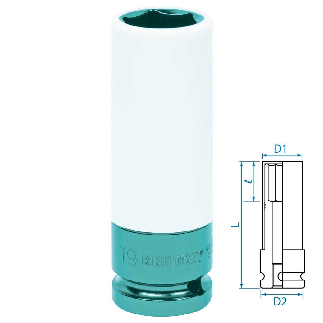 Головка торцевая ударная глубокая 1/2'', 19 мм, тонкостенная, пластиковая защита KING TONY 494519MX купить по цене 710 ₽ в интернет магазине ТЕХСАД
