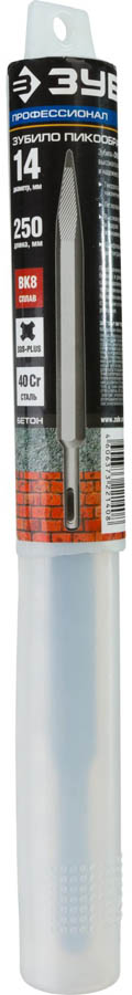 ЗУБР 250 мм, SDS-Plus, зубило пикообразное 29367-00-250 Профессионал купить по цене 704 ₽ в интернет магазине ТЕХСАД