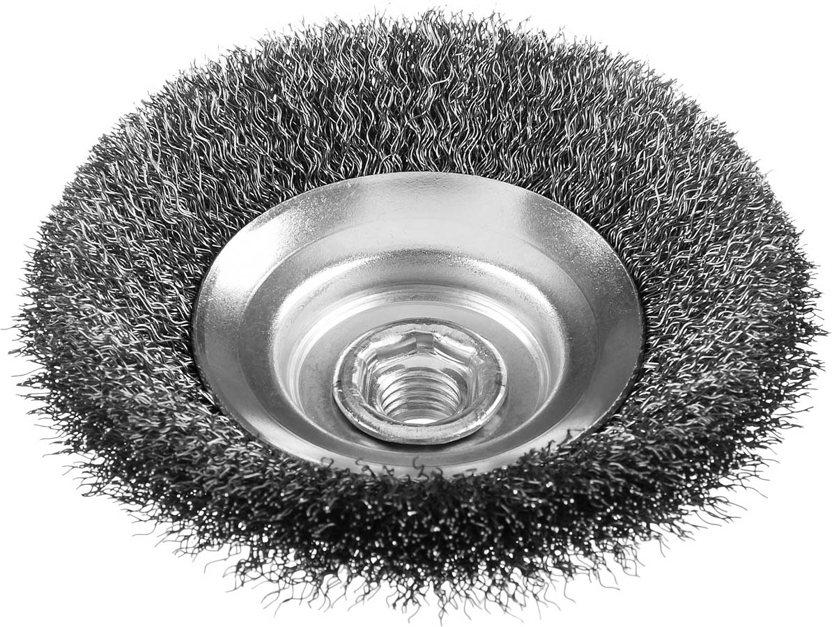 ЗУБР Ø 115 мм, проволока 0.3 мм, щетка коническая для УШМ 35265-115_z02 Профессионал купить по цене 840 ₽ в интернет магазине ТЕХСАД