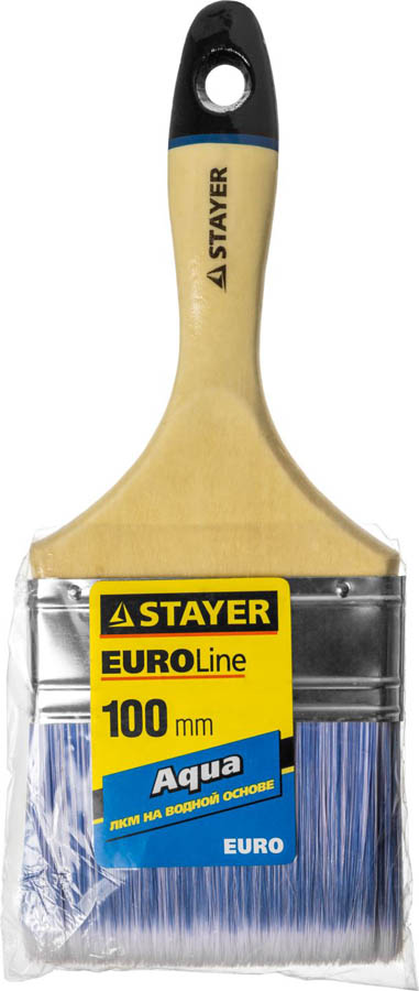 STAYER 100 мм, 4'', щетина искусственная, деревянная ручка, кисть плоская AQUA-EURO01062-100 STAYER 100 мм, 4'', щетина искусственная, деревянная ручка, кисть плоская AQUA-EURO01062-100 купить по цене 296 ₽ в интернет магазине ТЕХСАД