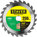 STAYER 250 x 32/30 мм, 24Т, диск пильный по дереву FAST 3680-250-32-24_z01 Master купить по цене 990 ₽ в интернет магазине ТЕХСАД