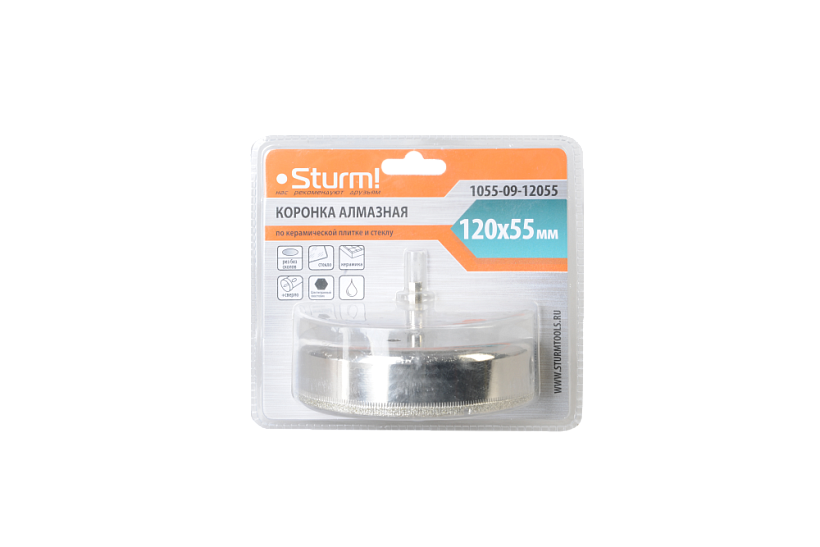 Коронка алмазная Sturm! 1055-09-12055 купить по цене 1 440 ₽ в интернет магазине ТЕХСАД